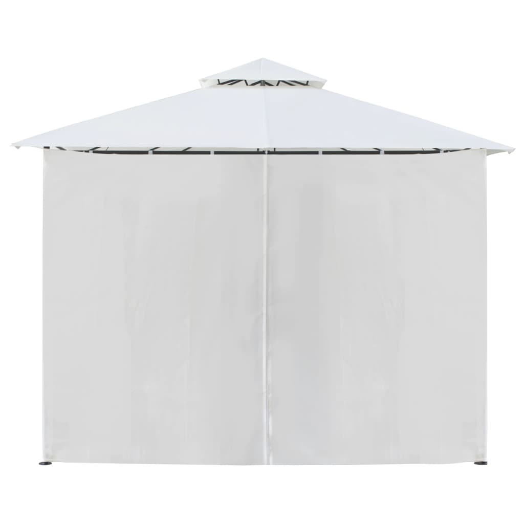 Sjenica sa zastorima 600 x 298 x 270 cm bijela 180 g/m²