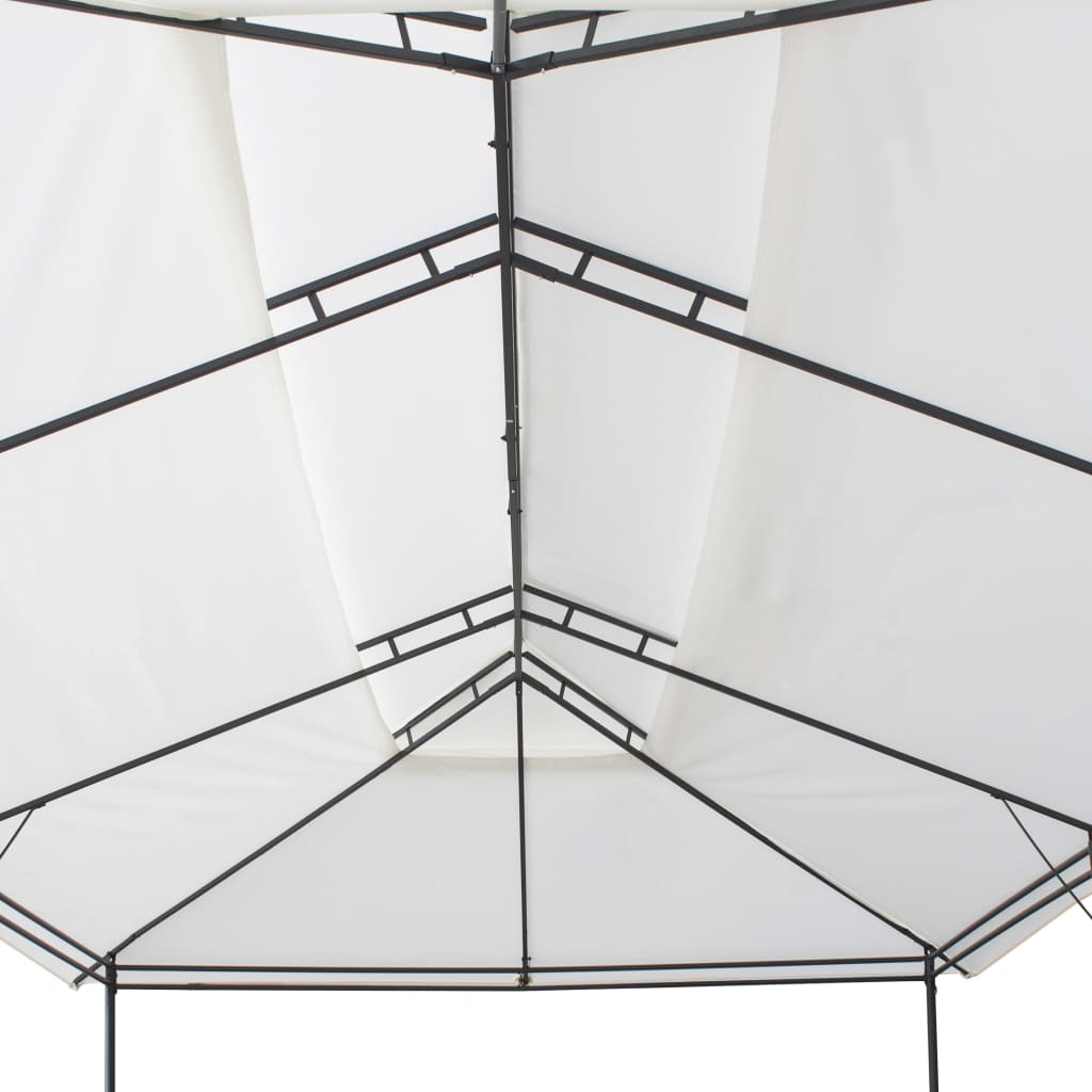 Sjenica sa zastorima 600 x 298 x 270 cm bijela 180 g/m²