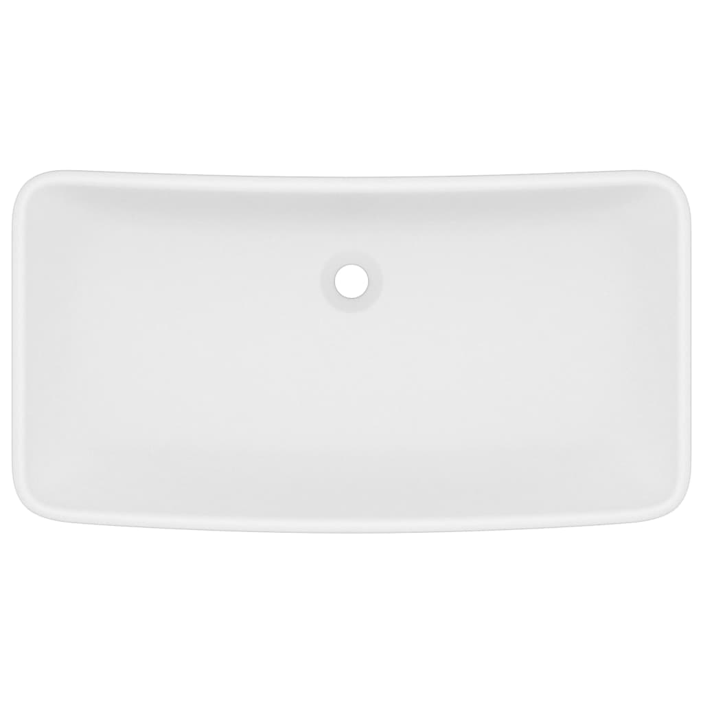 Luksuzni pravokutni umivaonik mat bijeli 71 x 38 cm keramički