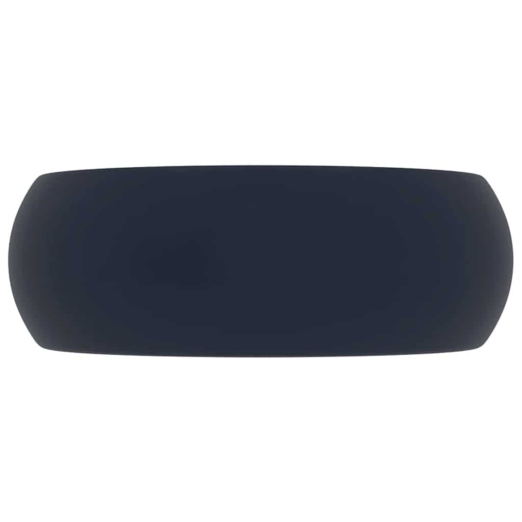 Luksuzni okrugli umivaonik mat tamnoplavi 40 x 15 cm keramički