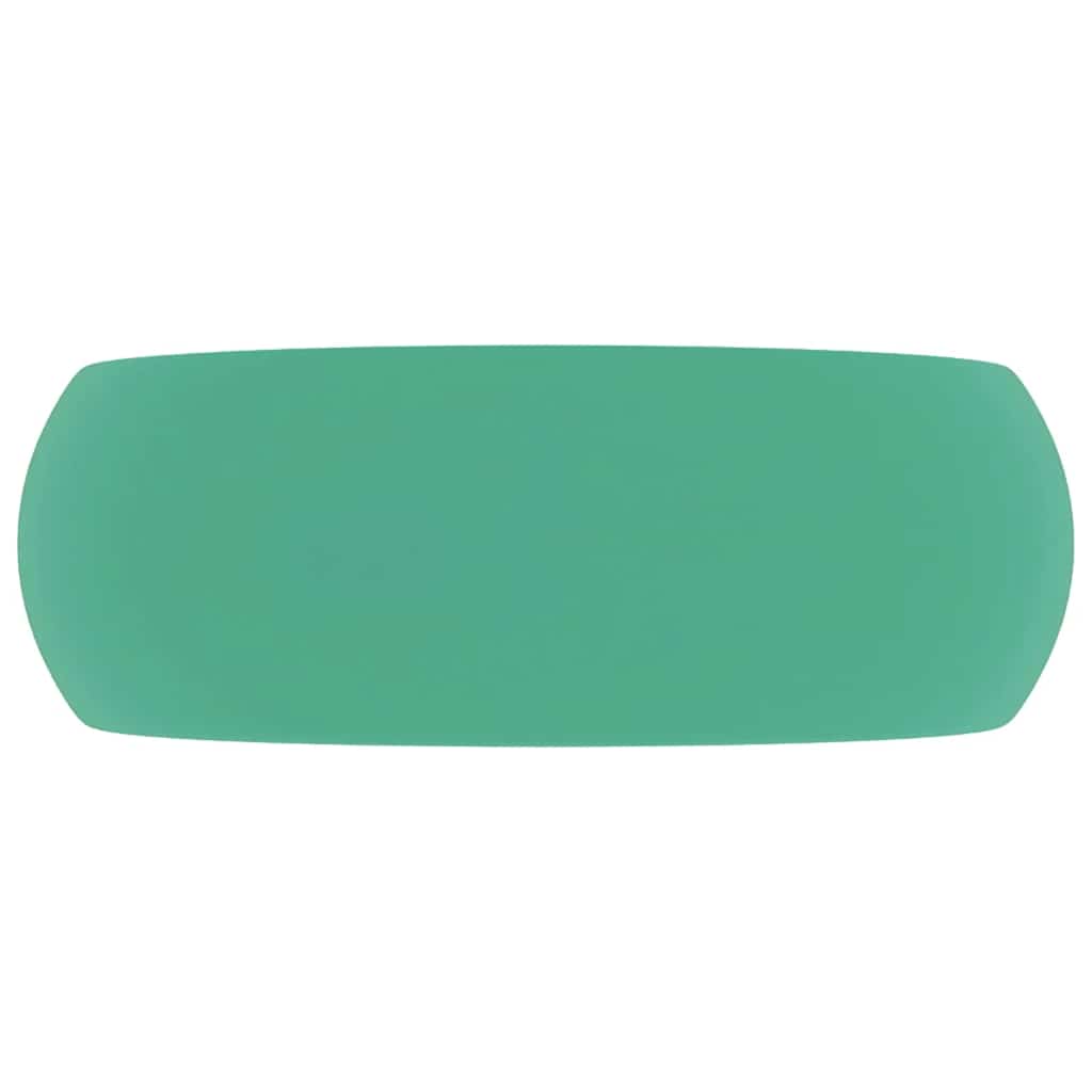 Luksuzni okrugli umivaonik mat svjetlozeleni 40x15 cm keramički