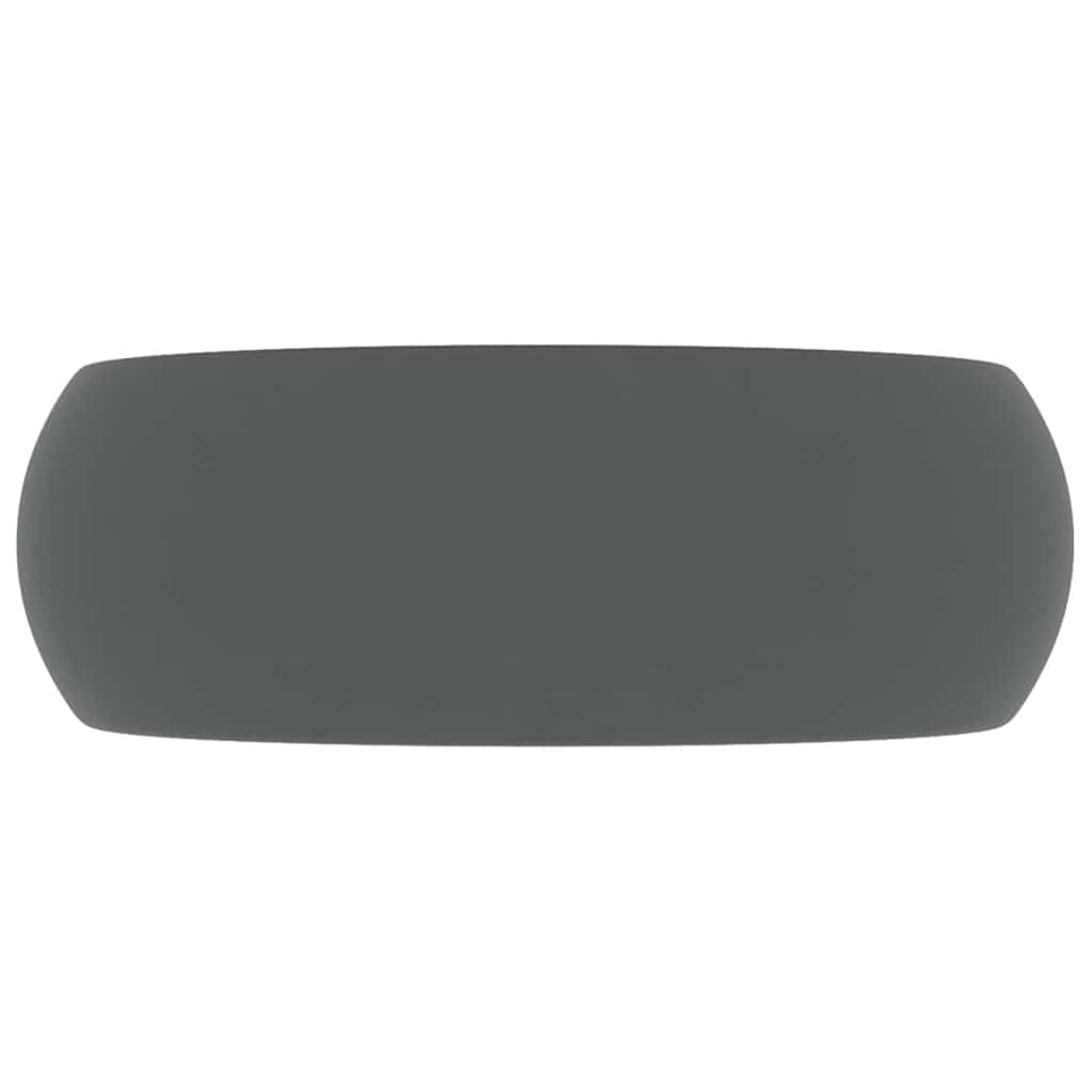 Luksuzni okrugli umivaonik mat tamnosivi 40 x 15 cm keramički
