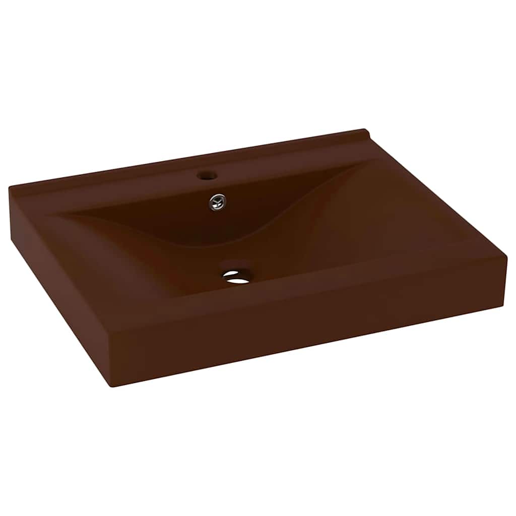 Luksuzni umivaonik mat tamnosmeđi 60 x 46 cm keramički