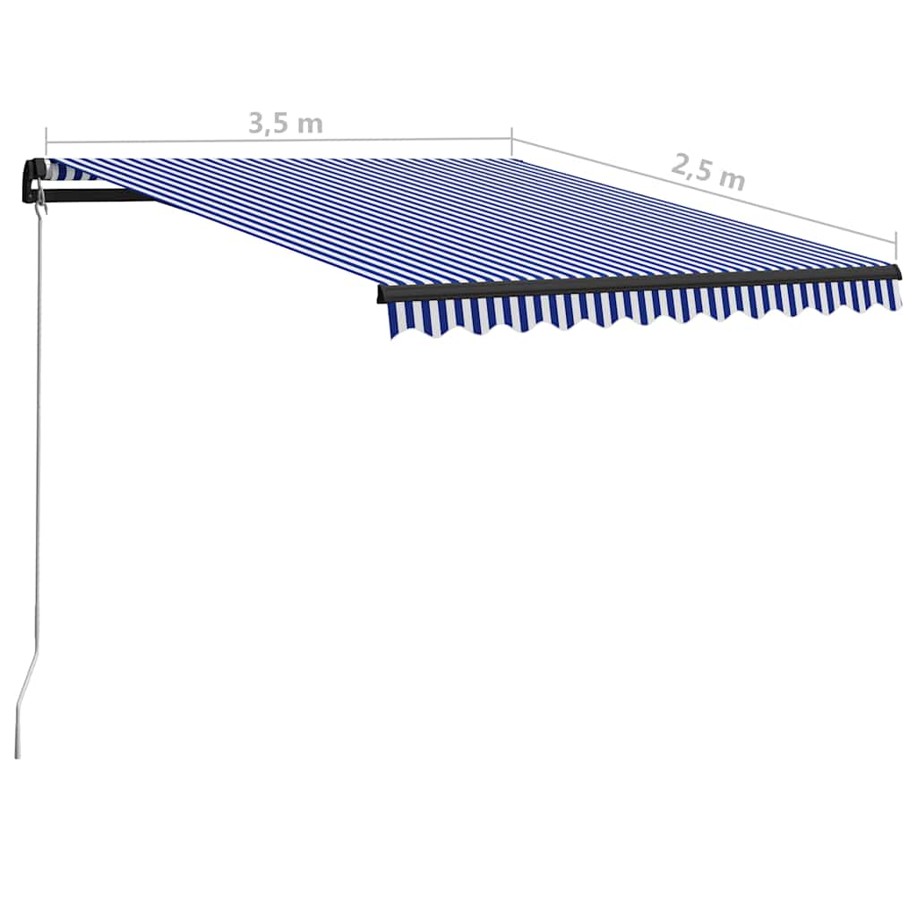 Tenda na ručno uvlačenje 350 x 250 cm plavo-bijela