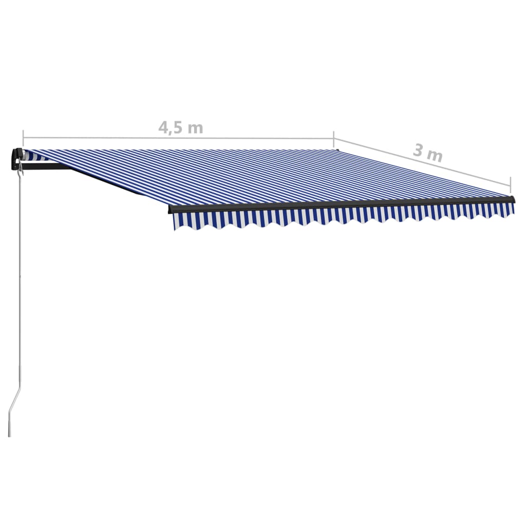 Tenda na ručno uvlačenje 450 x 300 cm plavo-bijela