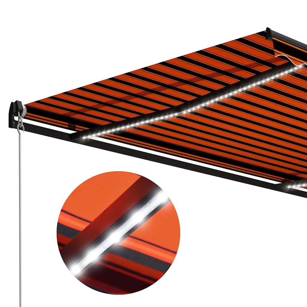 Ručna tenda sa solarnim LED svjetlom 6 x 3 m