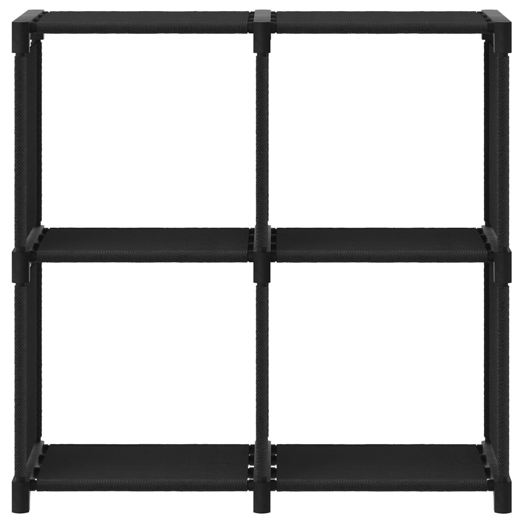 Police za izlaganje s 4 kocke od tkanine 69 x 30 x 72,5 cm crne