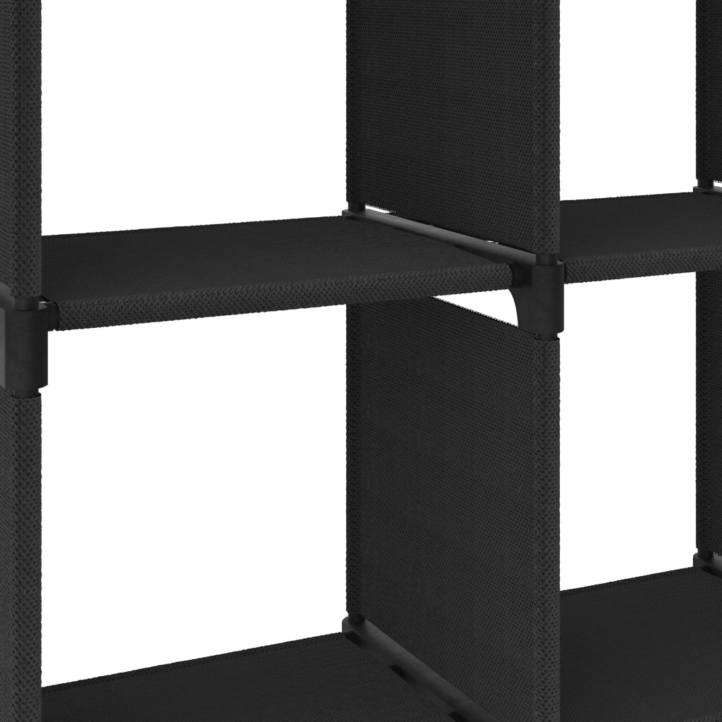Police za izlaganje s 4 kocke od tkanine 69 x 30 x 72,5 cm crne