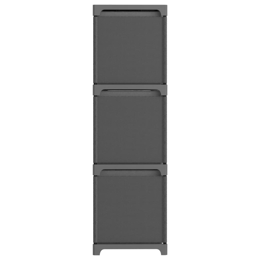 Police za izlaganje s 9 kutija sive 103x30x107,5 cm od tkanine