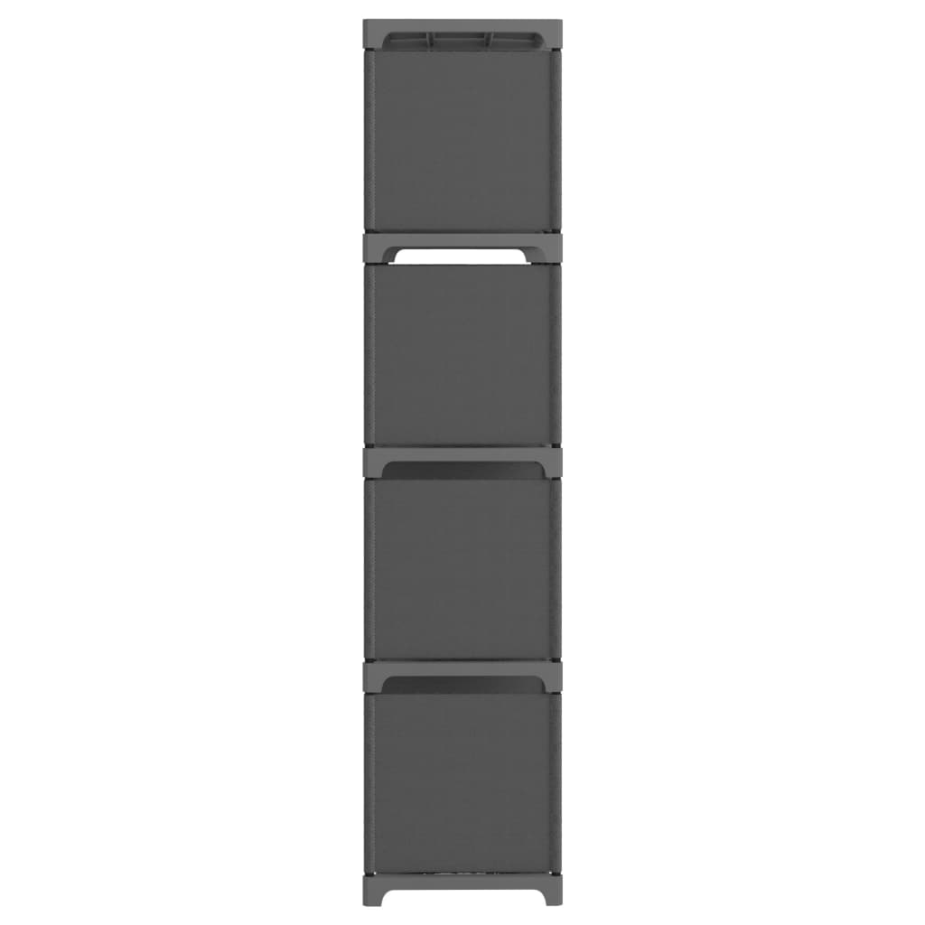 Police za izlaganje s 12 kocki od tkanine 103x30x141 cm sive