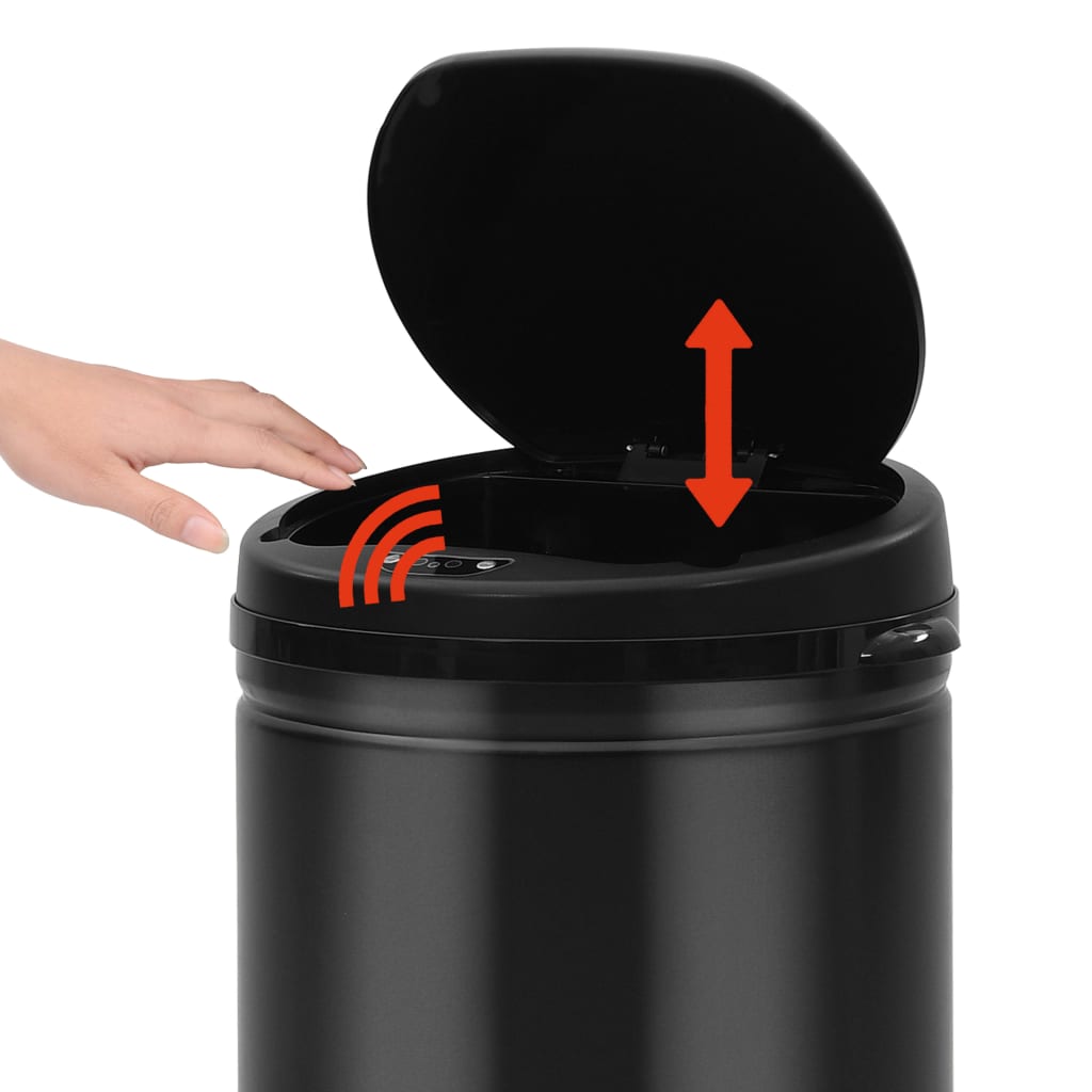 Automatska kanta za otpad sa senzorom 30 L ugljični čelik crna