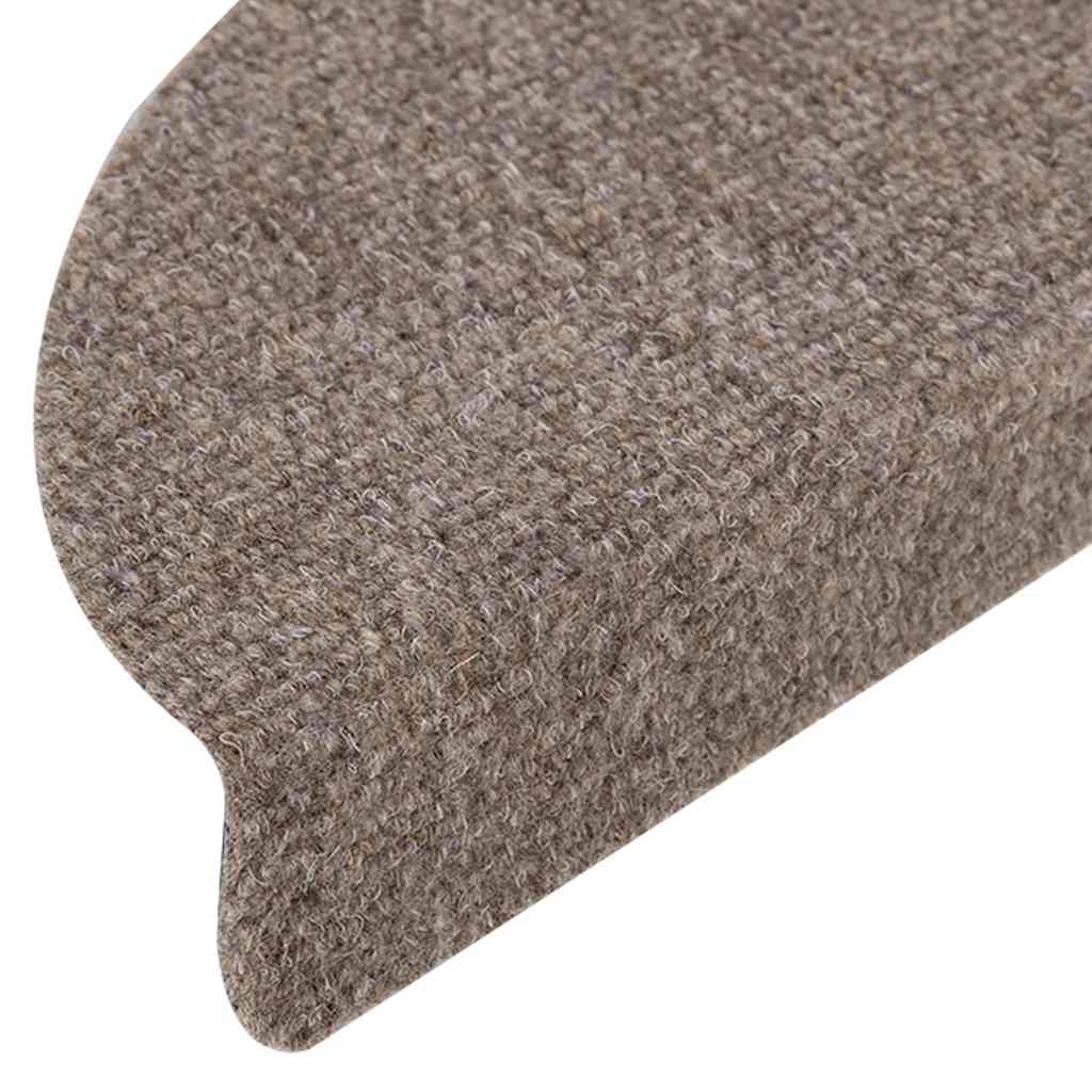 Prostirke za stepenice, samoljepljive, 15 kom, 56x17x3 cm, bež, poluokrugle