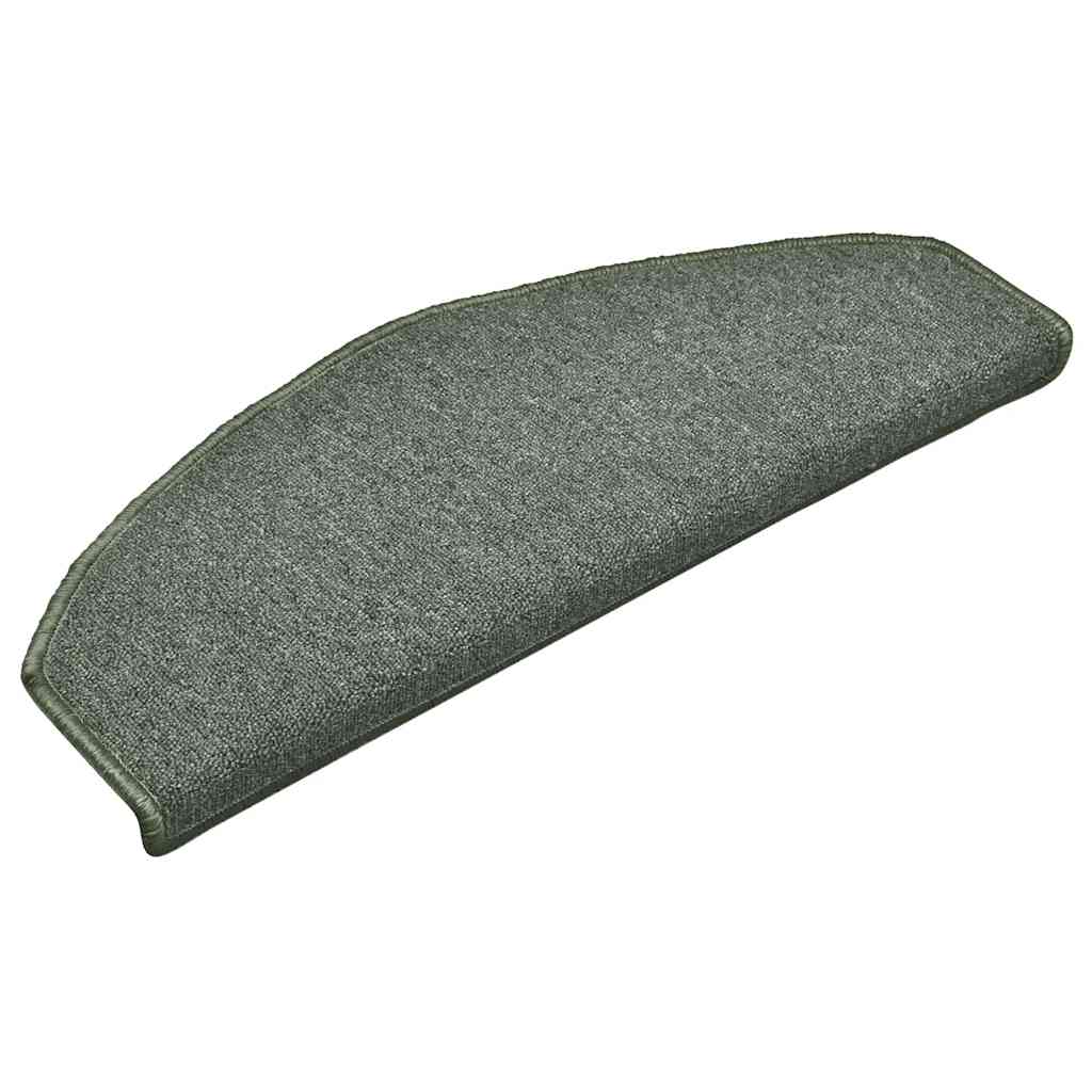 Prostirke za stepenice 15 kom 65x24x4 cm tamnozelene poluokrugle velike