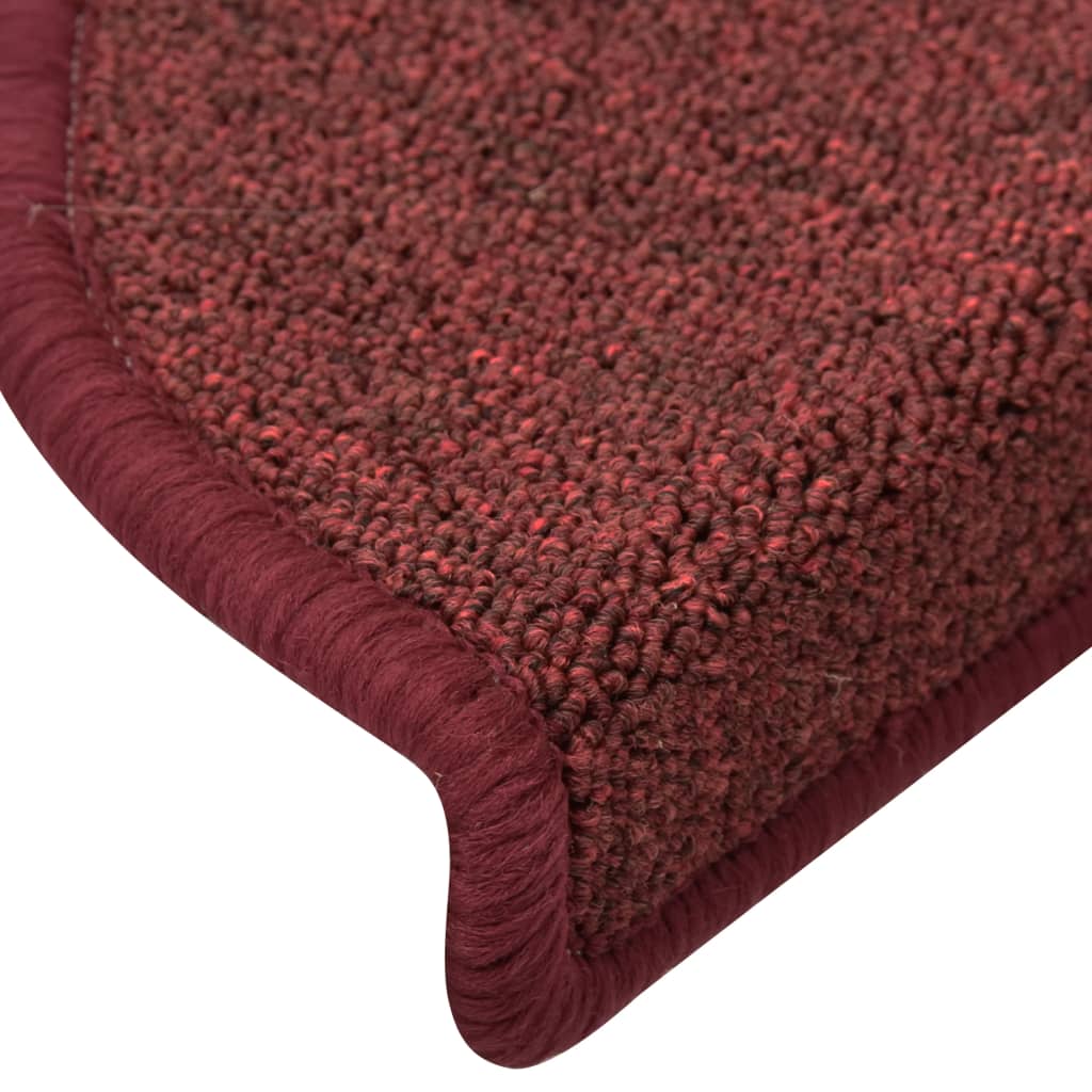 Prostirke za stepenice 15 kom 56x17x3 cm bordo poluokrugle