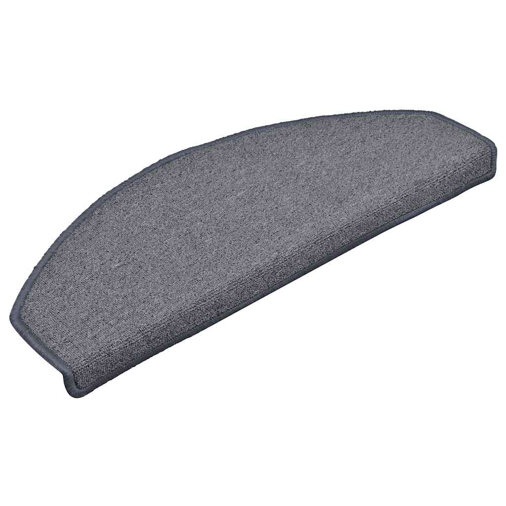 Prostirke za stepenice 15 kom 65x24x4 cm svijetlo sive i plave poluokrugle velike