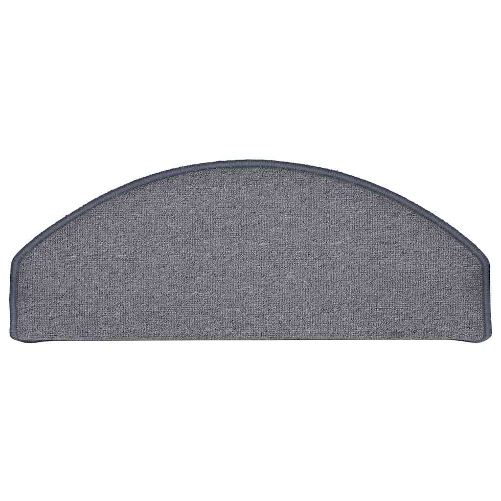 Prostirke za stepenice 15 kom 65x24x4 cm svijetlo sive i plave poluokrugle velike