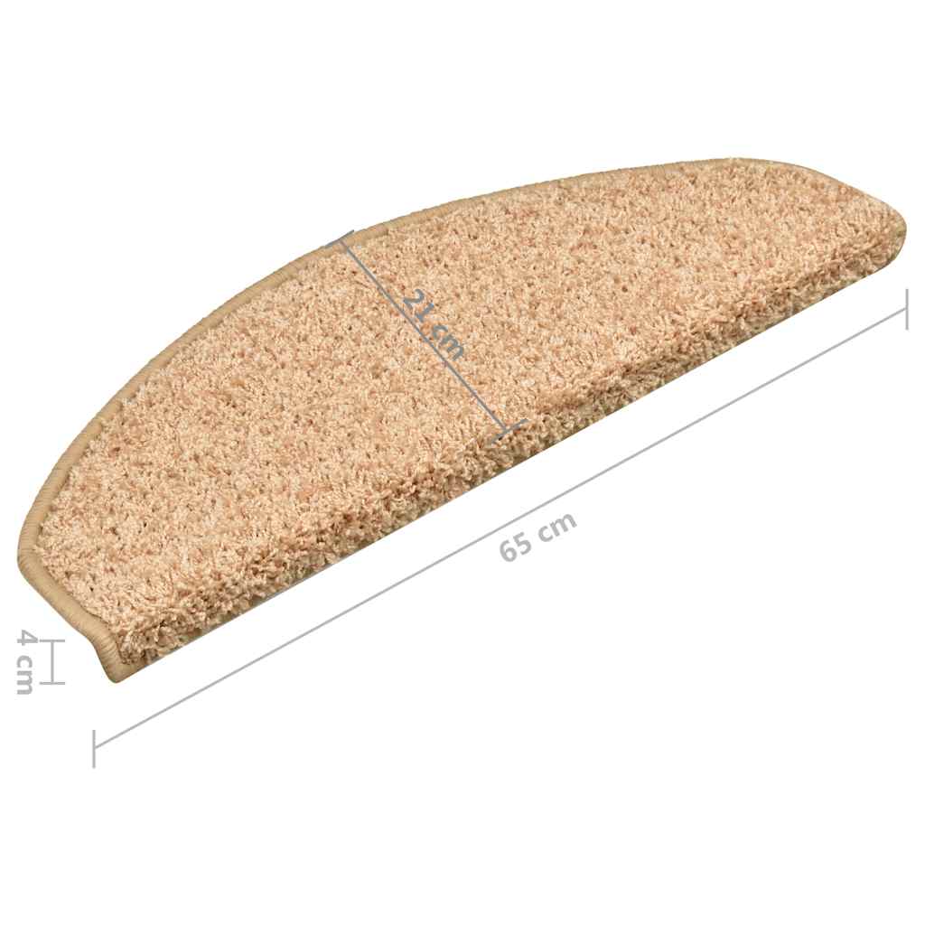 Prostirke za stepenice 15 kom 65x21x4 cm zlatne poluokrugle velike