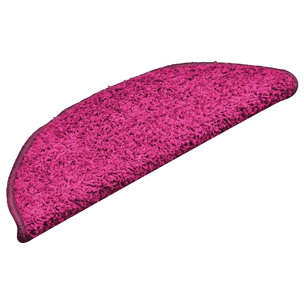 Prostirke za stepenice 15 kom 56x17x3 cm ružičaste poluokrugle
