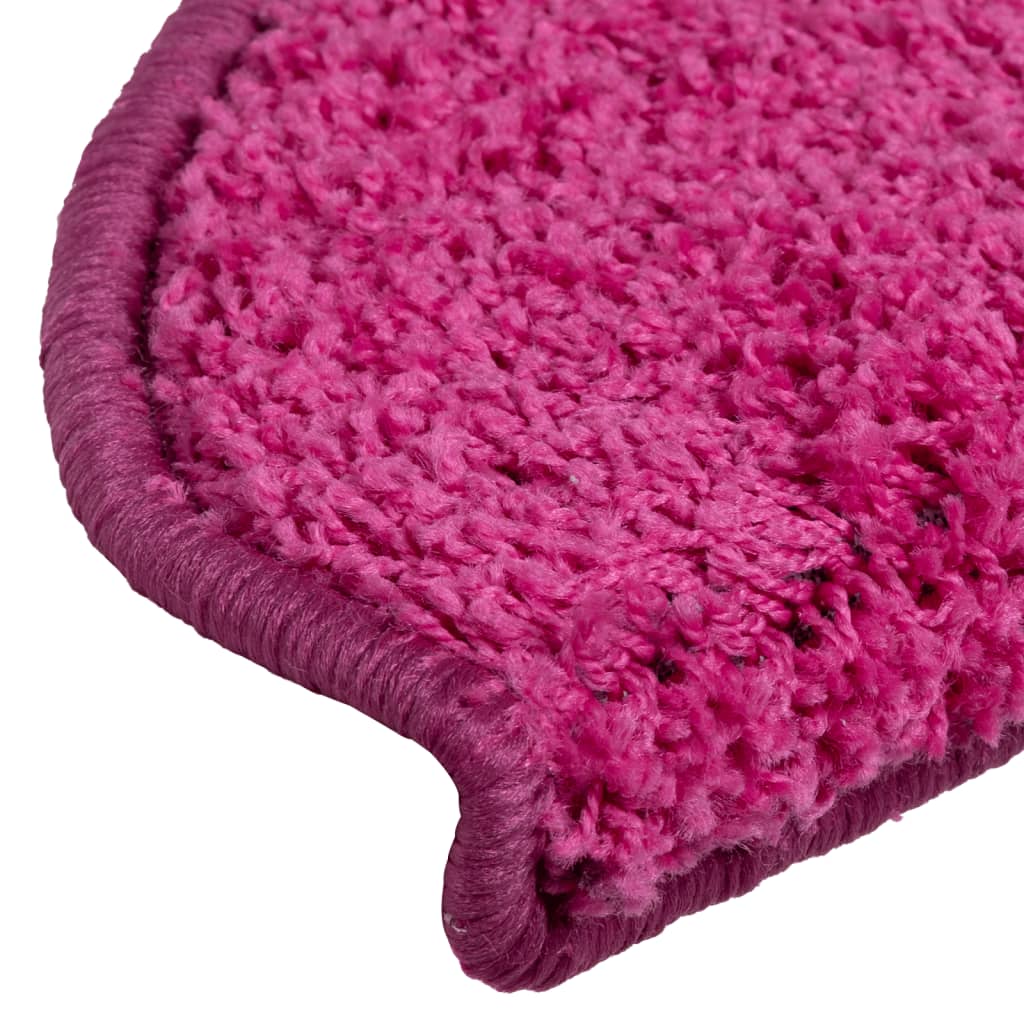 Prostirke za stepenice 15 kom 65x21x4 cm ružičaste poluokrugle velike