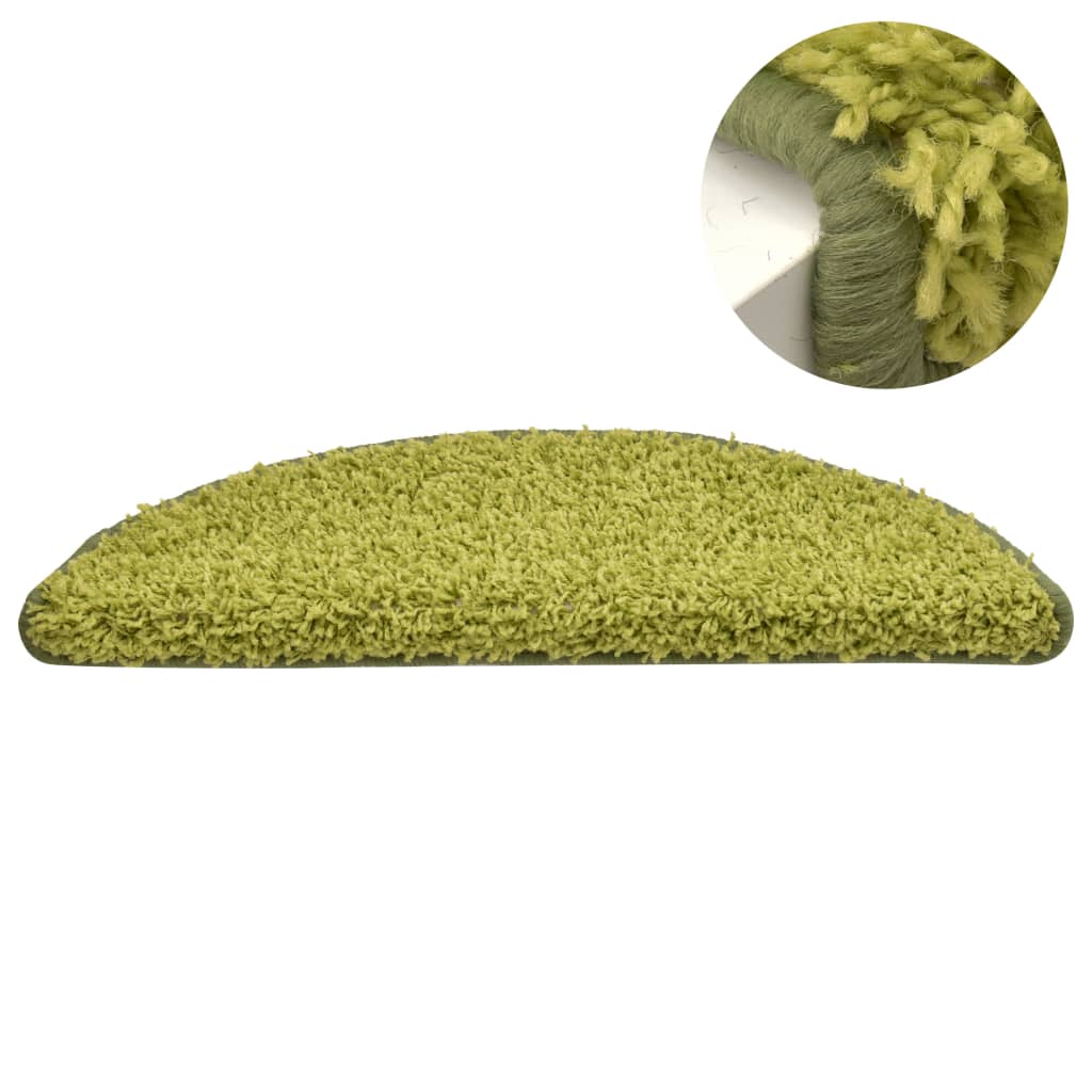 Prostirke za stepenice 15 kom 65x21x4 cm Zelene poluokrugle velike