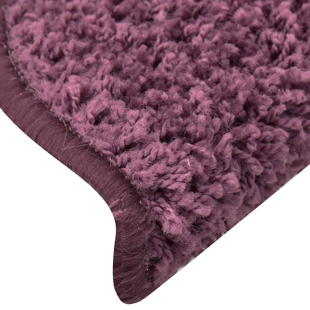 Prostirke za stepenice 15 kom 56x17x3 cm tamnoljubičaste poluokrugle