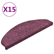 Prostirke za stepenice 15 kom 65x21x4 cm tamnoljubičaste poluokrugle velike
