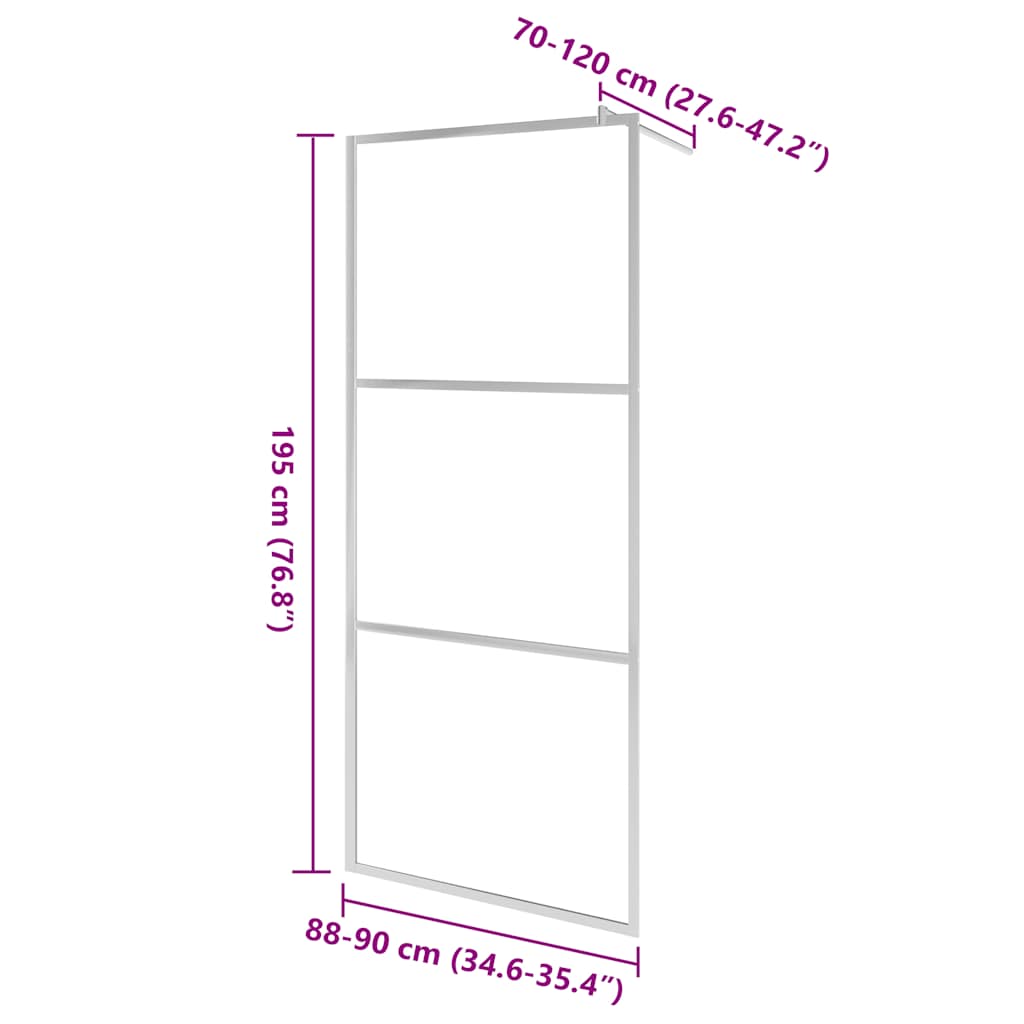 Pregrada za tuširanje s prozirnim staklom ESG 90 x 195 cm