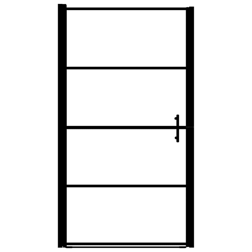 Vrata za tuš od mutnog kaljenog stakla 81 x 195 cm crna
