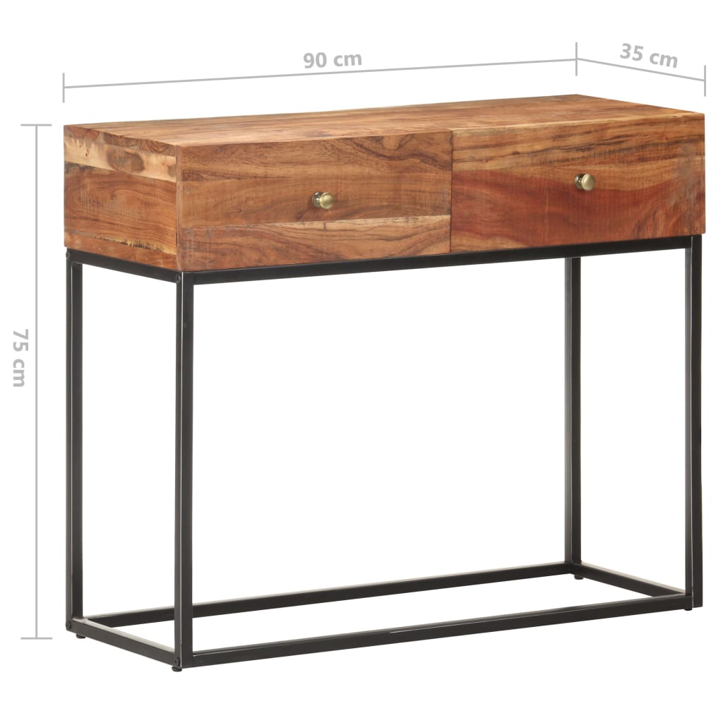 Konzolni stol 90 x 35 x 75 cm od grubog bagremovog drva