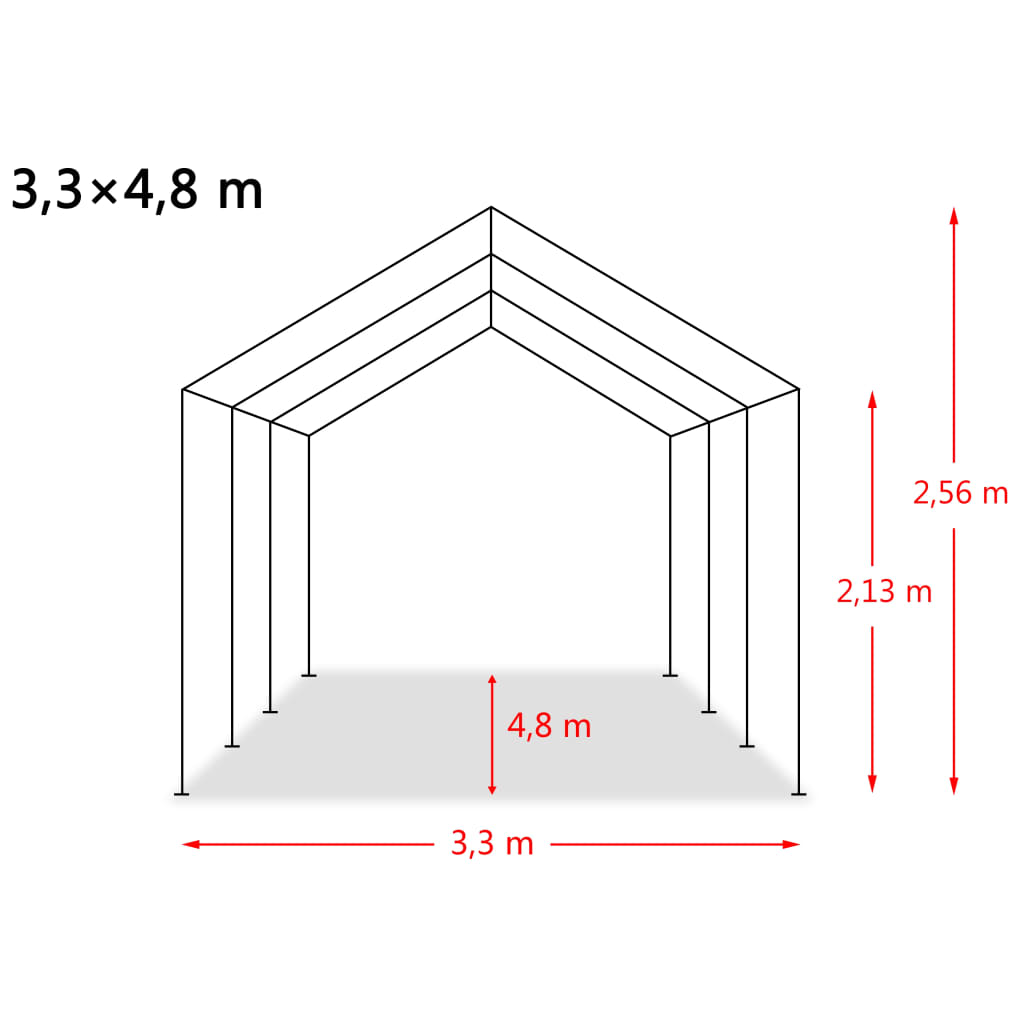 Uklonjivi šator za stoku PVC 550 g/m² 3,3 x 4,8 m tamnozeleni