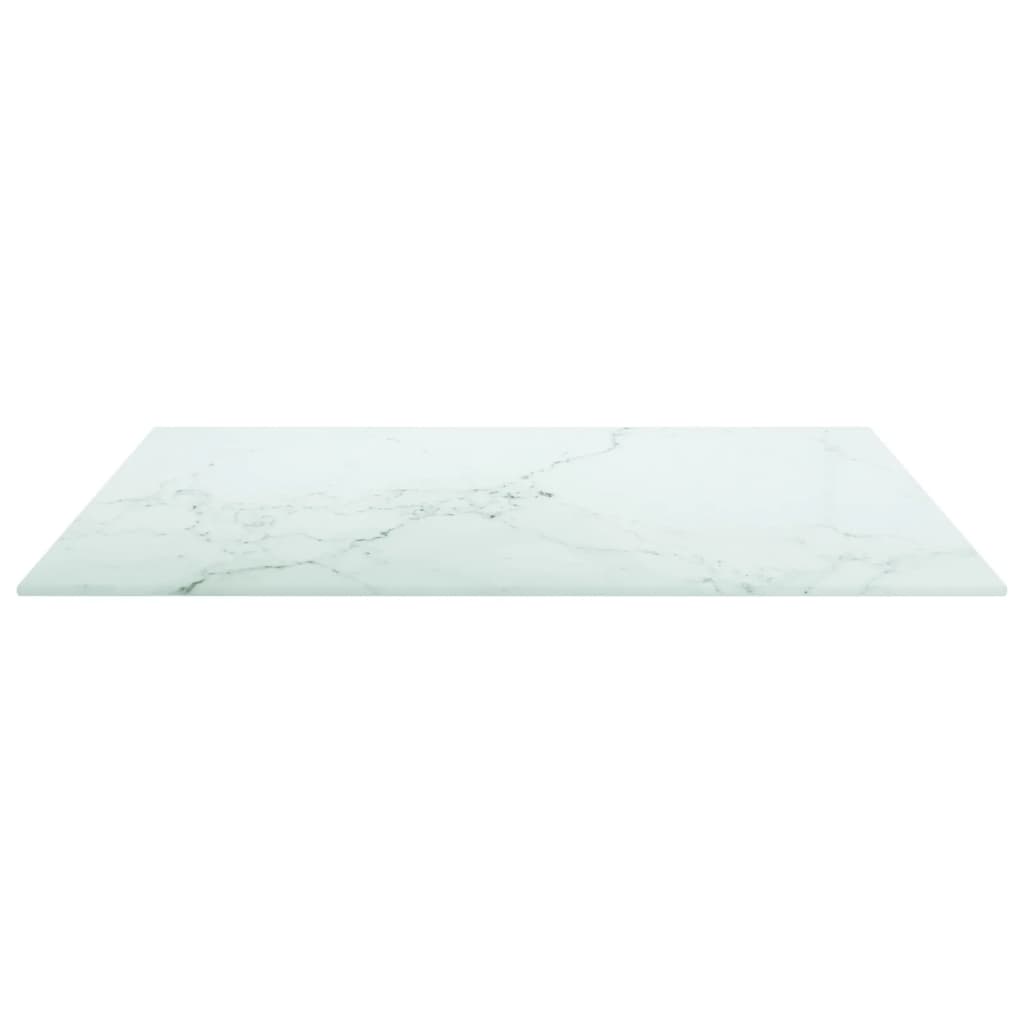 Stolna ploča bijela 60x60 cm 6 mm staklena s mramornim uzorkom