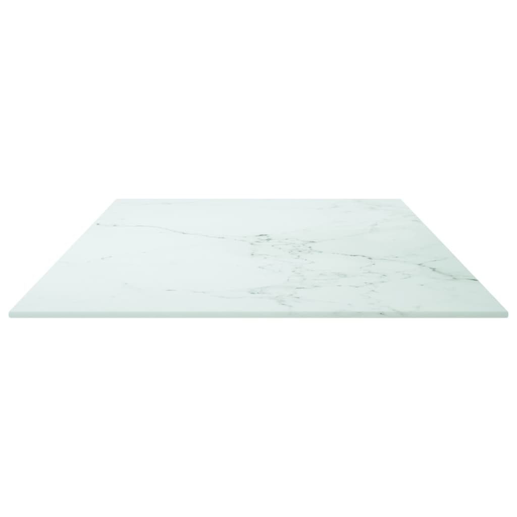 Stolna ploča bijela 100x50 cm 6 mm staklena s mramornim uzorkom