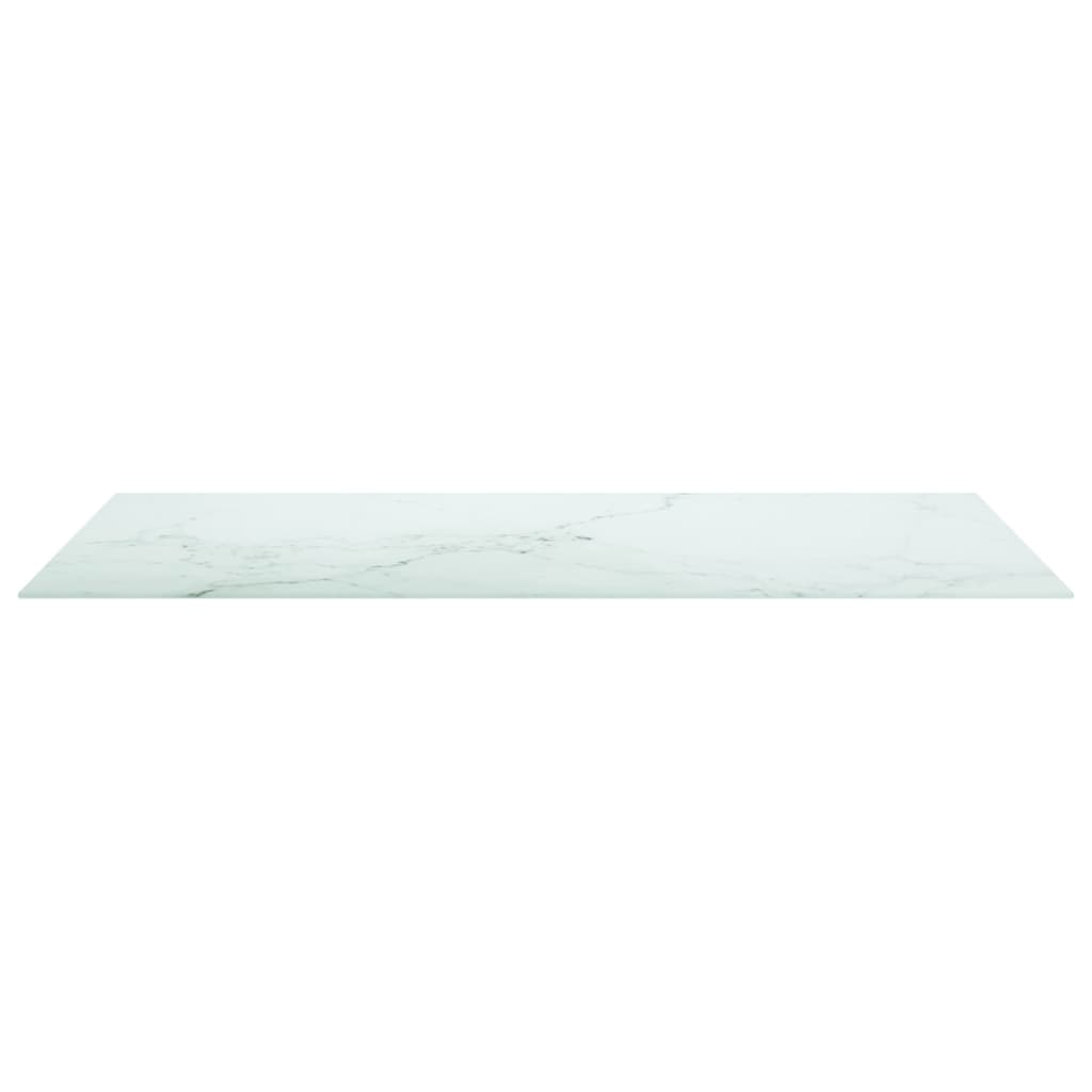 Stolna ploča bijela 120x65 cm 8 mm staklena s mramornim uzorkom
