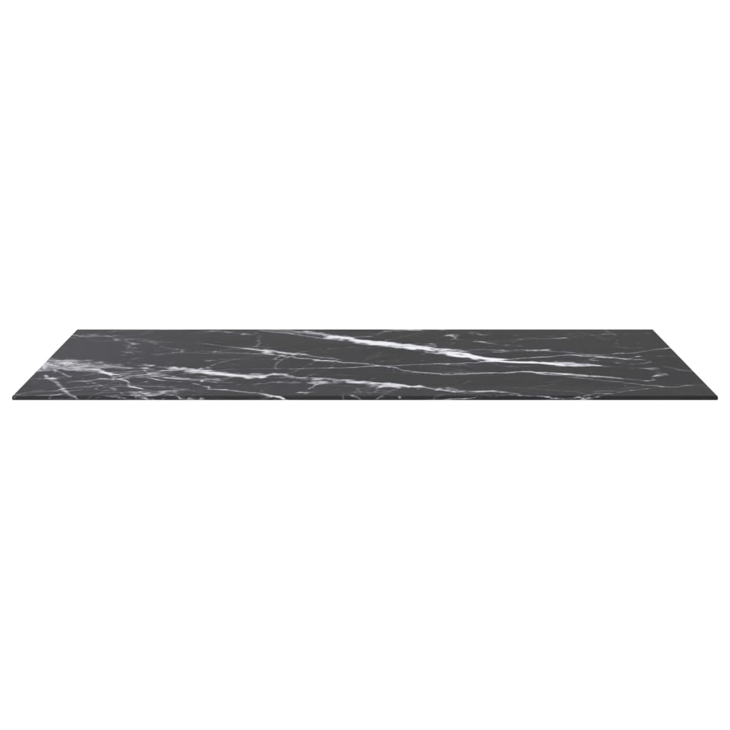 Stolna ploča crna 120 x 65 cm 8 mm staklena s mramornim uzorkom