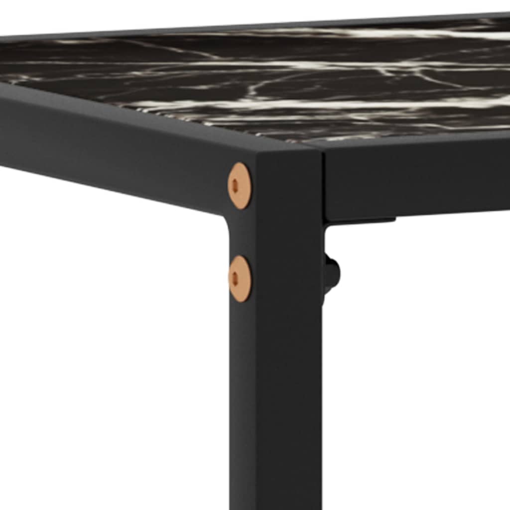 Konzolni stol crni 80 x 35 x 75 cm od kaljenog stakla