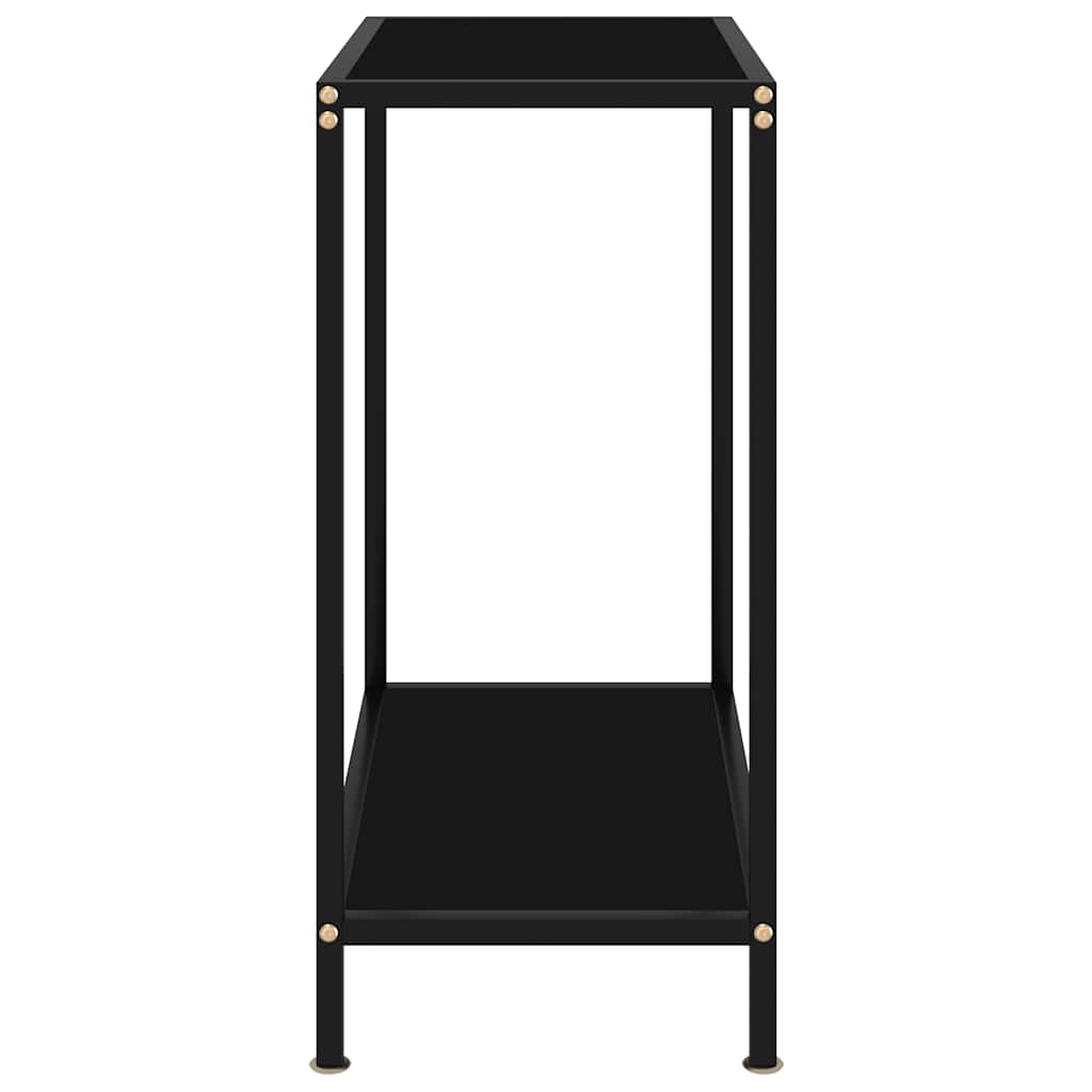 Konzolni stol crni 60 x 35 x 75 cm od kaljenog stakla