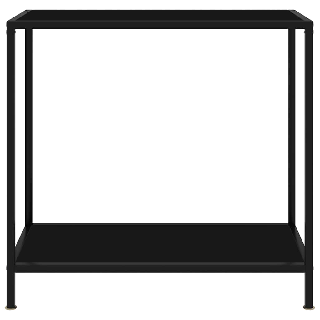 Konzolni stol crni 80 x 35 x 75 cm od kaljenog stakla