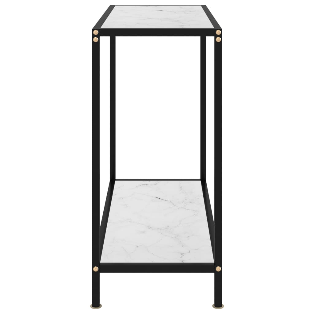 Konzolni stol bijeli 80 x 35 x 75 cm od kaljenog stakla