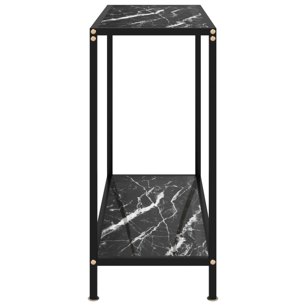 Konzolni stol crni 80 x 35 x 75 cm od kaljenog stakla