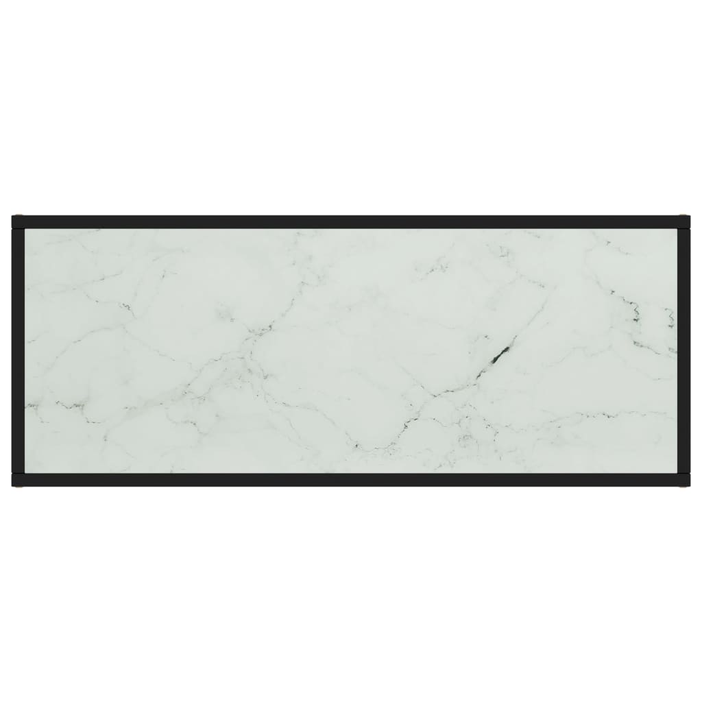 TV ormarić crni s bijelim mramornim staklom 100 x 40 x 40 cm