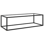 Stolić za kavu crni s kaljenim staklom 120 x 60 x 35 cm