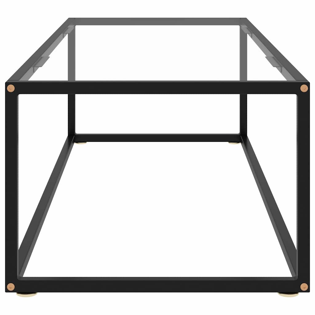 Stolić za kavu crni s kaljenim staklom 120 x 60 x 35 cm