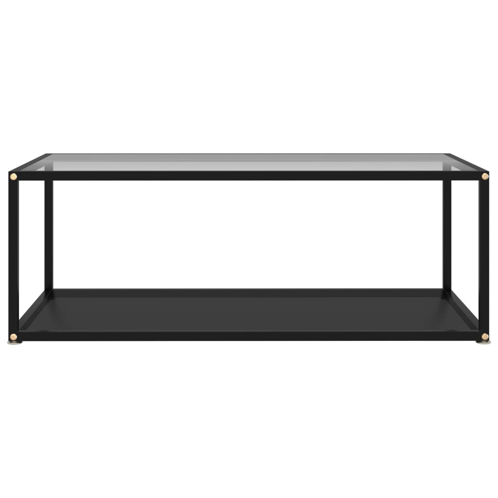 Stolić za kavu prozirni i crni 100 x 50 x 35 cm kaljeno staklo