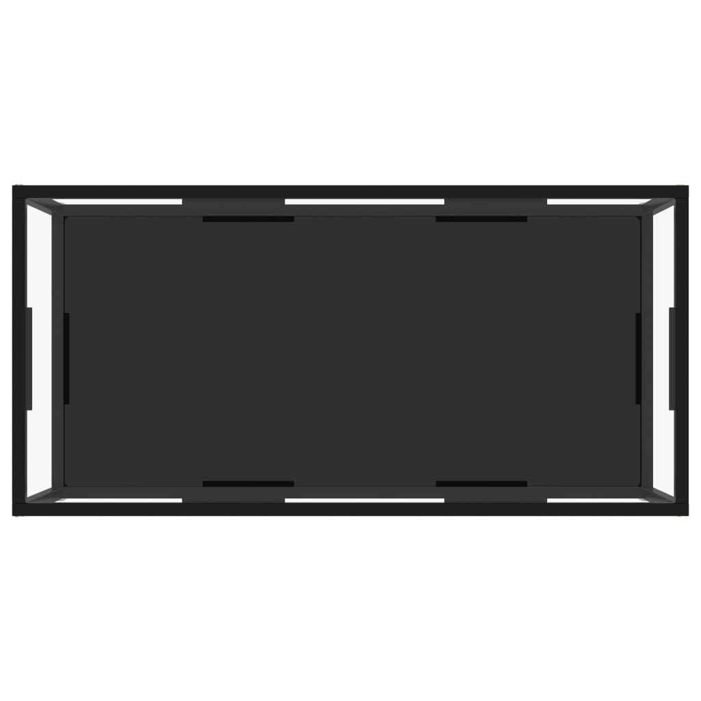 Stolić za kavu prozirni i crni 100 x 50 x 35 cm kaljeno staklo