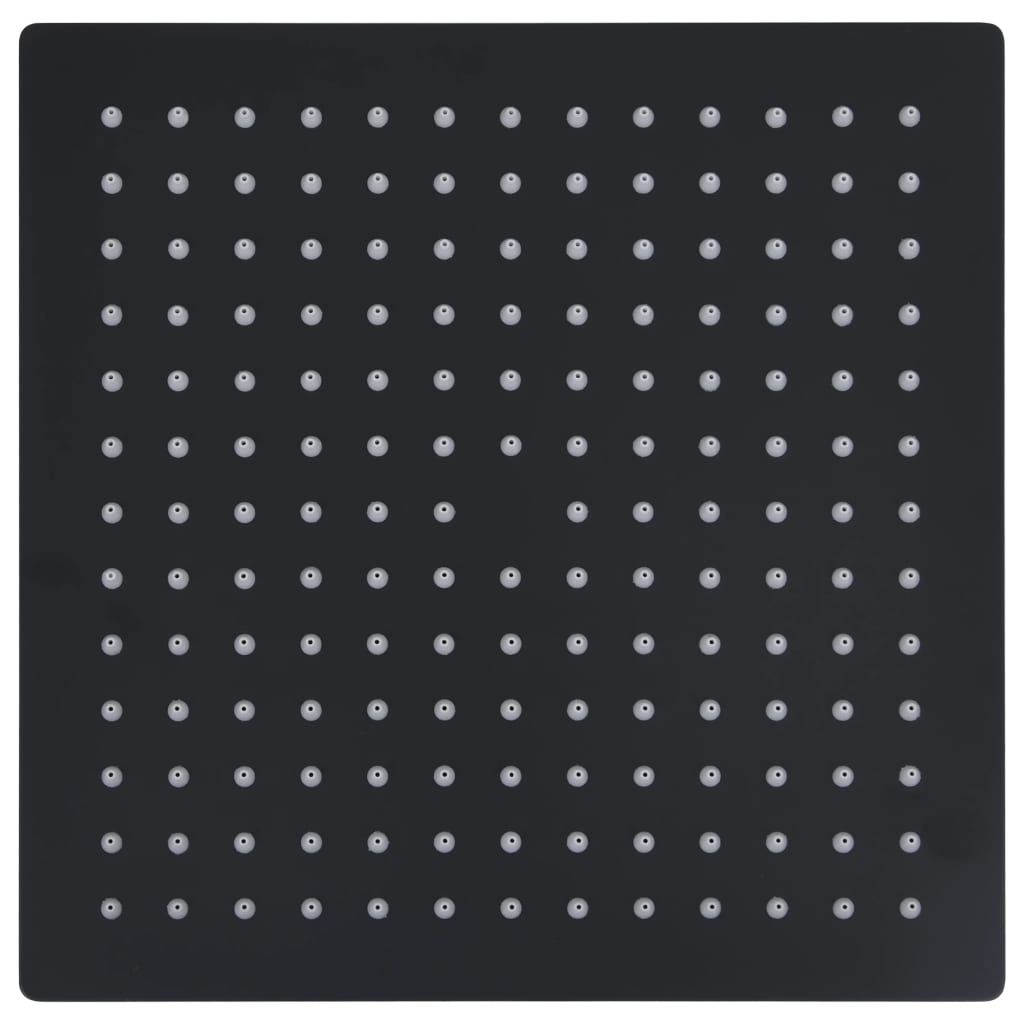 Glava za tuš od nehrđajućeg čelika 30 x 30 cm četvrtasta crna
