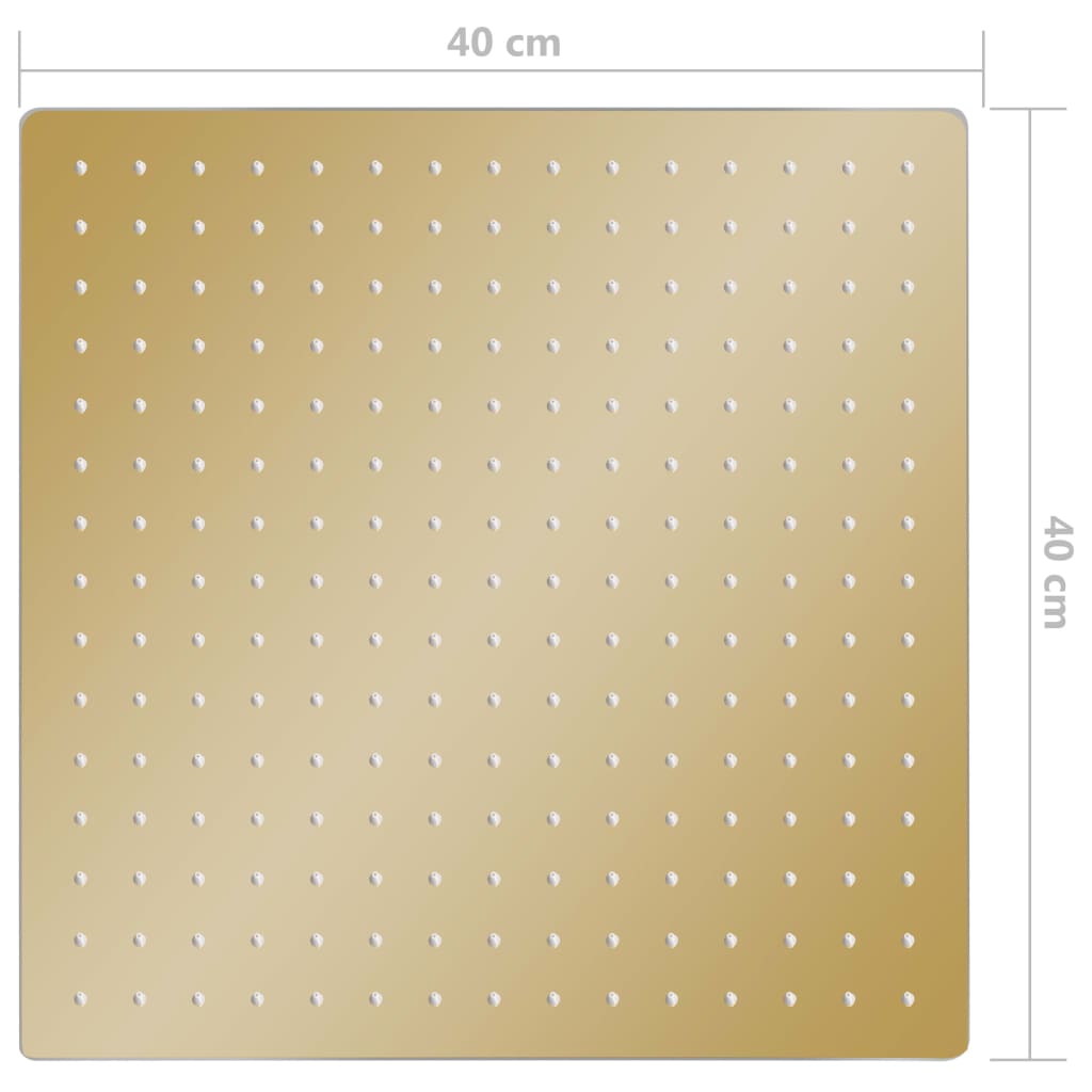 Glava za tuš od nehrđajućeg čelika 40 x 40 cm četvrtasta zlatna