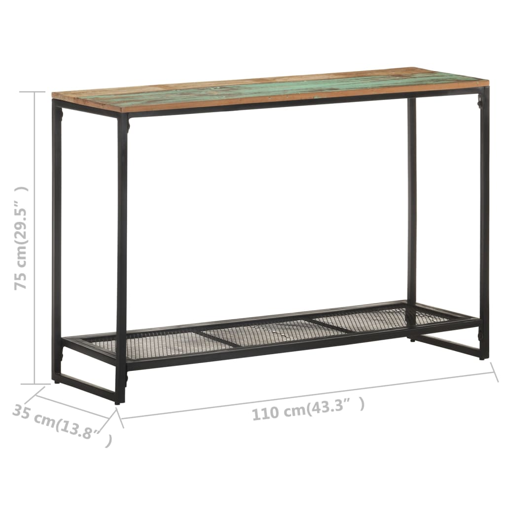 Konzolni stol 110 x 35 x 75 cm od masivnog obnovljenog drva