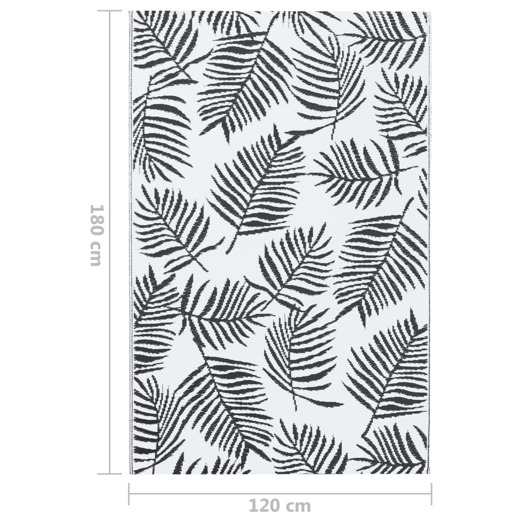 Vanjski tepih ARAKIL bijelo-crni 120 x 180 cm PP