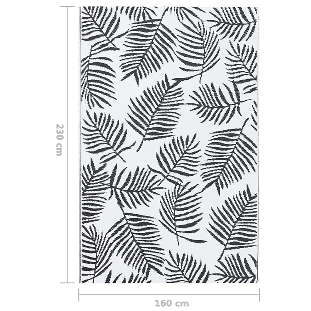 Vanjski tepih ARAKIL bijelo-crni 160 x 230 cm PP