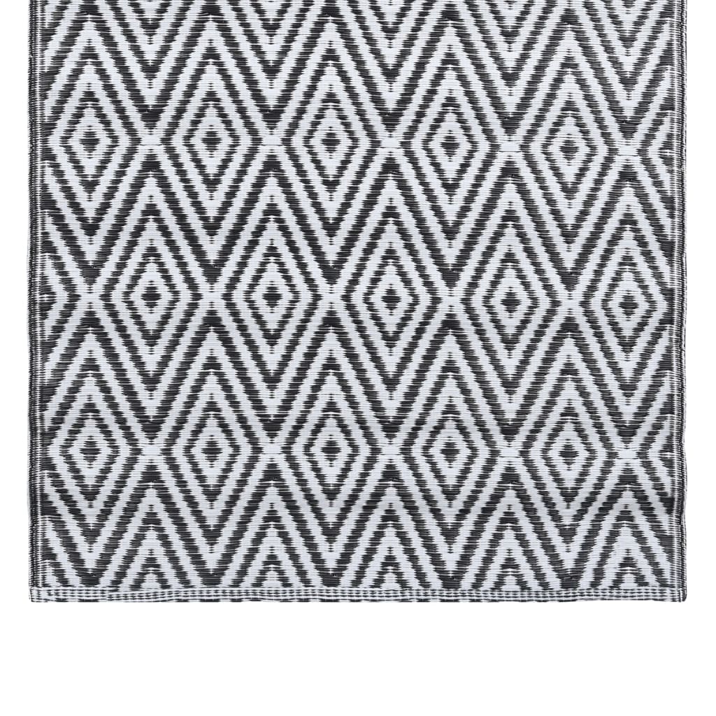 Vanjski tepih ARAKIL bijelo-crni 80 x 150 cm PP